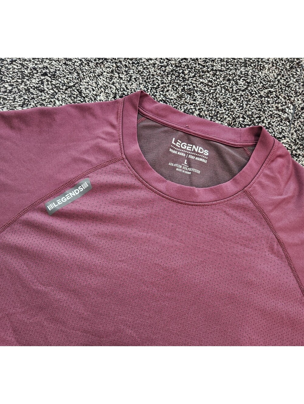 Legends Mens Athletic Performance Active Stretch Shirt Burgundy Large athleisure